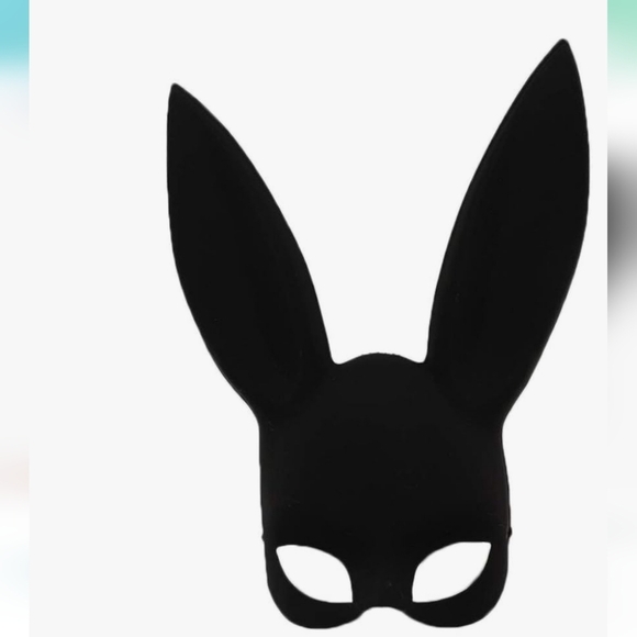 NIB 2 Pack Adult Delux Black Bunny Ears Mask - Picture 4 of 6